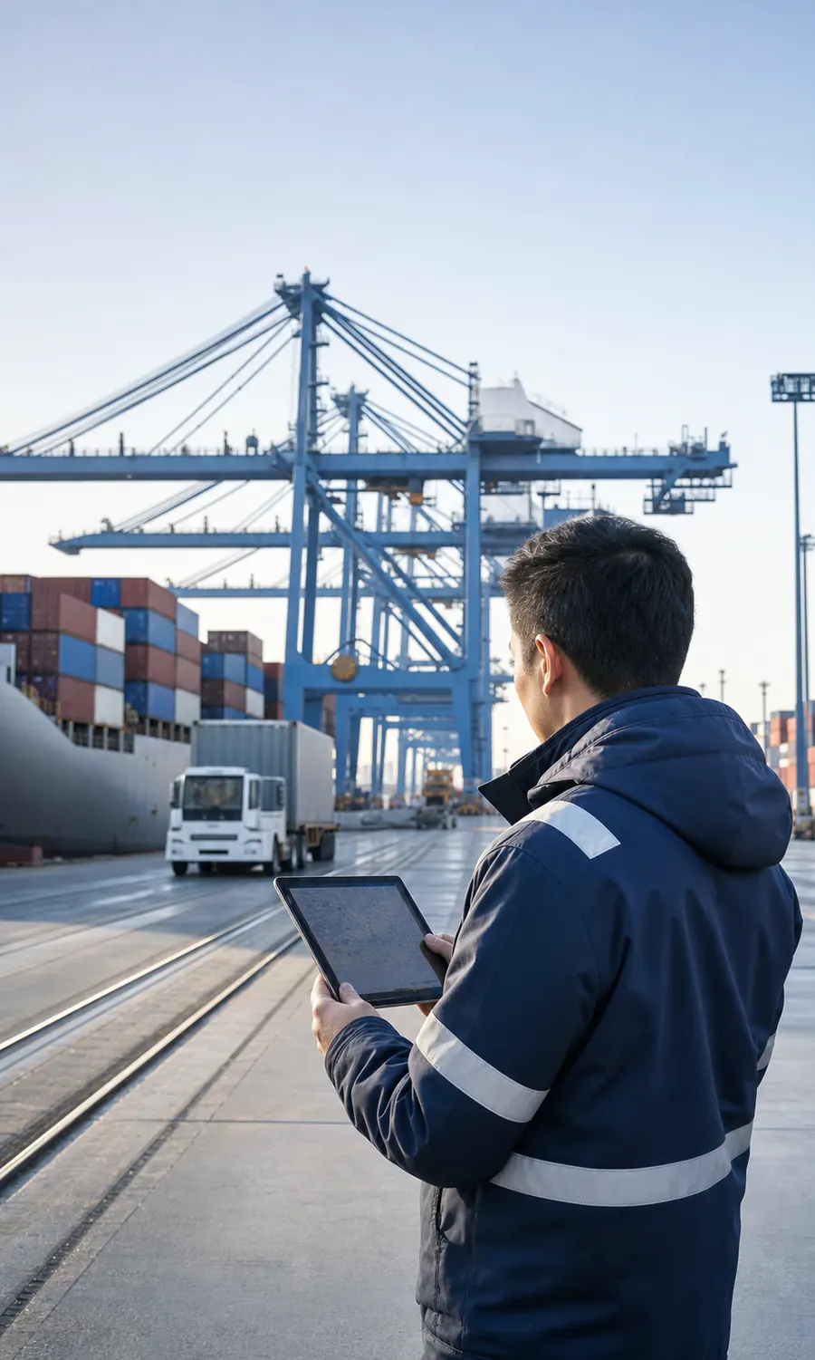 Logistics milestone tracking at a port